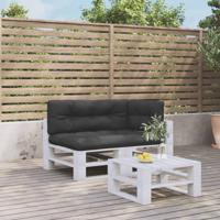 Palletkussens 3 st stof zwart