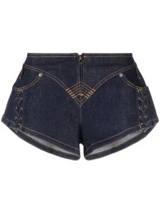 Jean Paul Gaultier short en jean à détail de laçage - Bleu