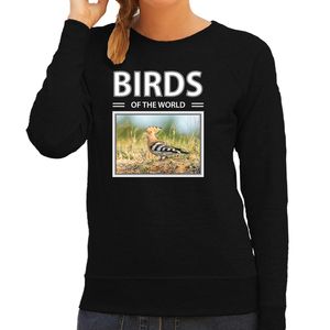 Hop foto sweater zwart voor dames - birds of the world cadeau trui Hop vogels liefhebber 2XL  -
