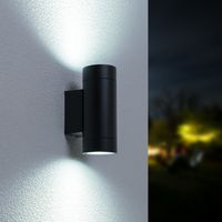 Dimbare LED wandlamp - 6000K Daglicht witte lichtkleur - 5 Watt - 400 Lumen - IP54 - Up & Down light - Voor binnen en buiten - Dubbelzijdig - Zwart v - thumbnail