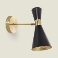 Wandlamp leeslamp &apos;Jagger&apos; verstelbaar zwart goud e27 fitting