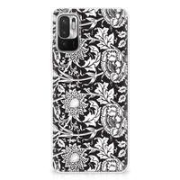 Xiaomi Redmi Note 10/10T 5G | Poco M3 Pro TPU Case Black Flowers - thumbnail