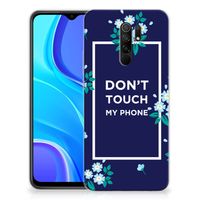 Xiaomi Redmi 9 Silicone-hoesje Flowers Blue DTMP - thumbnail