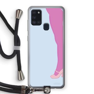Pink panty: Samsung Galaxy A21s Transparant Hoesje met koord