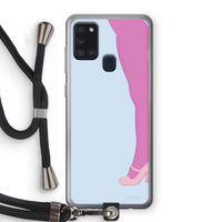 Pink panty: Samsung Galaxy A21s Transparant Hoesje met koord