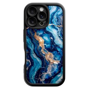iPhone 16 Pro zwarte case - Ocean marble