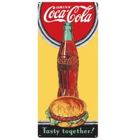 Coca-Cola Tasty Together Emaille Bord - 38 x 18 cm