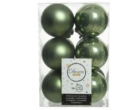 Kerstbal plc d6 cm mos groen 12st kerst - Decoris