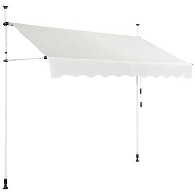 Uitschuifbare Luifel Zonwering met Handmatige Slinger in Hoogte Verstelbaar 250 x 120 cm Beige