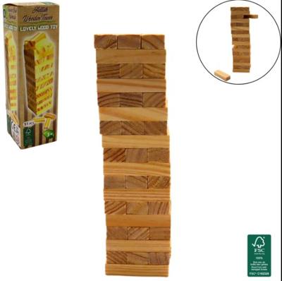 Stapel toren hout 51-delig 17.5x5x5cm