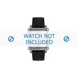 Armani horlogeband AR-5650 Leder Zwart 22mm