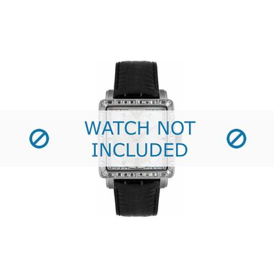 Armani horlogeband AR-5650 Leder Zwart 22mm