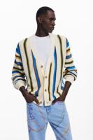 Gestreept brei-vest - WHITE - XL