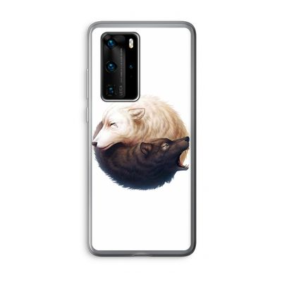 Yin Yang Wolves: Huawei P40 Pro Transparant Hoesje