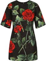 Dolce & Gabbana robe en soie mélangée à fleurs - Noir