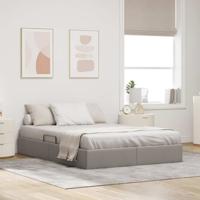 Opslag bed met matras met hoofdeinde Taupe 140 x 200 cm Stof