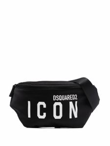 DSQUARED2 sac banane à logo imprimé - Noir