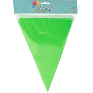 Party Vlaggenlijn - binnen/buiten - plastic - groen - 600 cm - 25 vlaggetjes