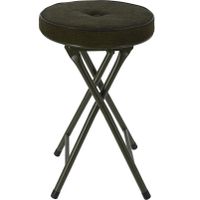 Home &amp; Styling Bijzet krukje/stoel - Opvouwbaar - donkergroen Ribcord - D33 x H49 cm   - - thumbnail