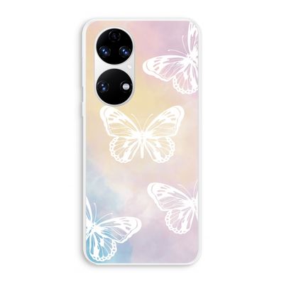 White butterfly: Huawei P50 Transparant Hoesje