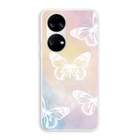 White butterfly: Huawei P50 Transparant Hoesje