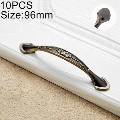 10 stuks 6026-96 Europese stijl zink legering kabinet garderobe lade deurklink gat afstand: 96mm (brons)