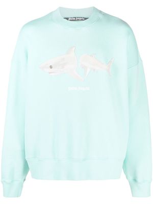 Palm Angels sweat en coton à broderies - Bleu