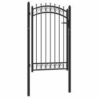 Poort met speerpunten 100x150 cm staal zwart