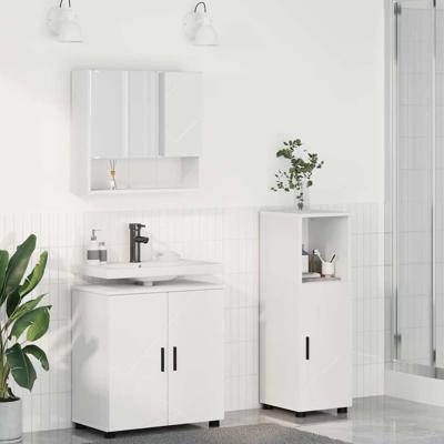 Badkamermeubelset 3 pcs Wit 61 x 35 x 64 cm Bewerkt hout