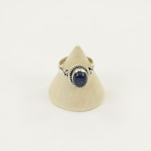 Zilveren Ring met Lapis Lazuli Maat 16 - Model 2 (Sterling Zilver 925)