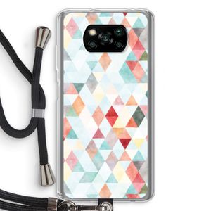Gekleurde driehoekjes pastel: Xiaomi Poco X3 NFC Transparant Hoesje met koord