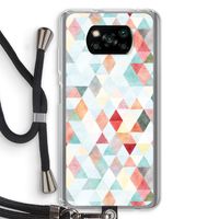 Gekleurde driehoekjes pastel: Xiaomi Poco X3 NFC Transparant Hoesje met koord