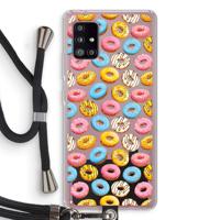 Pink donuts: Samsung Galaxy A51 5G Transparant Hoesje met koord - thumbnail