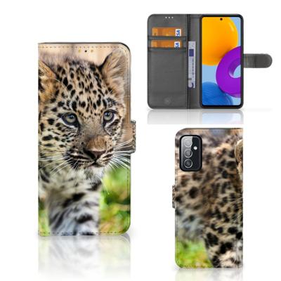 Samsung Galaxy M52 | Telefoonhoesje | Met pasjeshouder | Baby Luipaard