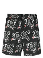 Moncler short de bain à logo imprimé - Noir - thumbnail