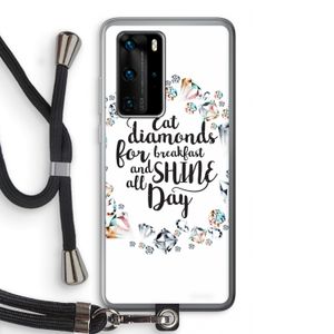 Diamonds: Huawei P40 Pro Transparant Hoesje met koord