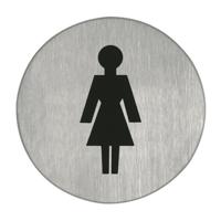 Symboolplaat dames ø75mm rvs mat