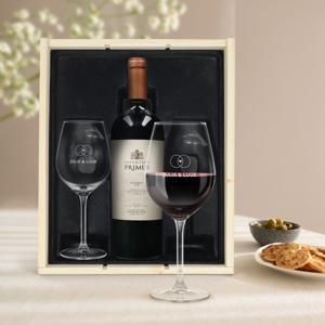 Wijnpakket met glas - Salentein Primus Malbec (Gegraveerde glazen)
