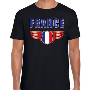 France landen t-shirt Frankrijk zwart voor heren