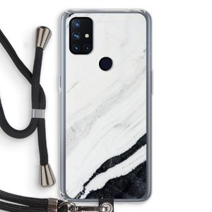 Elegante marmer: OnePlus Nord N10 5G Transparant Hoesje met koord