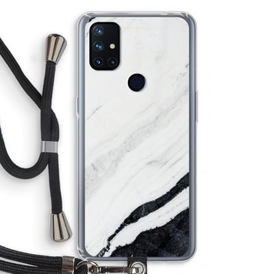 Elegante marmer: OnePlus Nord N10 5G Transparant Hoesje met koord