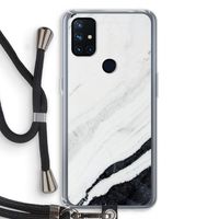 Elegante marmer: OnePlus Nord N10 5G Transparant Hoesje met koord