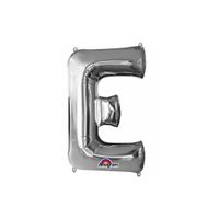 Grote letter ballon zilver E 86 cm - thumbnail