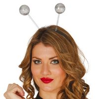 Verkleed diadeem discoballen/Aliens sprieten - zilver - meisjes/dames - Carnaval