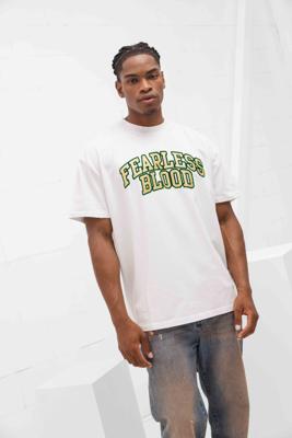 Fearless Blood Logoprint T-Shirt Heren Wit/Groen - Maat XS - Kleur: WitGroen | Soccerfanshop
