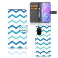 Samsung Galaxy S20 | Telefoon Hoesje | Zigzag Blauw