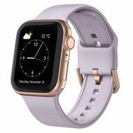 Soft siliconen bandje met gespsluiting - Pastel paars - Geschikt voor Apple Watch 38mm / 40mm / 41mm / 42mm Soft siliconen bandje met gespsluiting - Pastel paars - Geschikt voor Apple Watch 38mm / 40mm / 41mm / 42mm