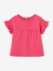 Personaliseerbaar T-shirt baby van biokatoen fuchsia