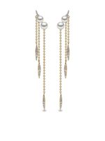 Yoko London boucles d'oreilles Trend en or jaune 18ct ornées de perles et de diamants