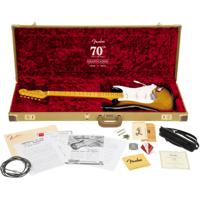Fender 70th Anniversary American Vintage II 1954 Stratocaster MN 2-Color Sunburst elektrische gitaar met tweed koffer - thumbnail